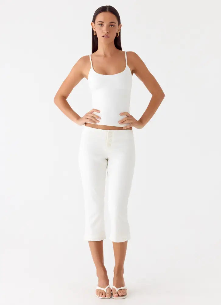 Andrea Pants - White - Pants + Leggings