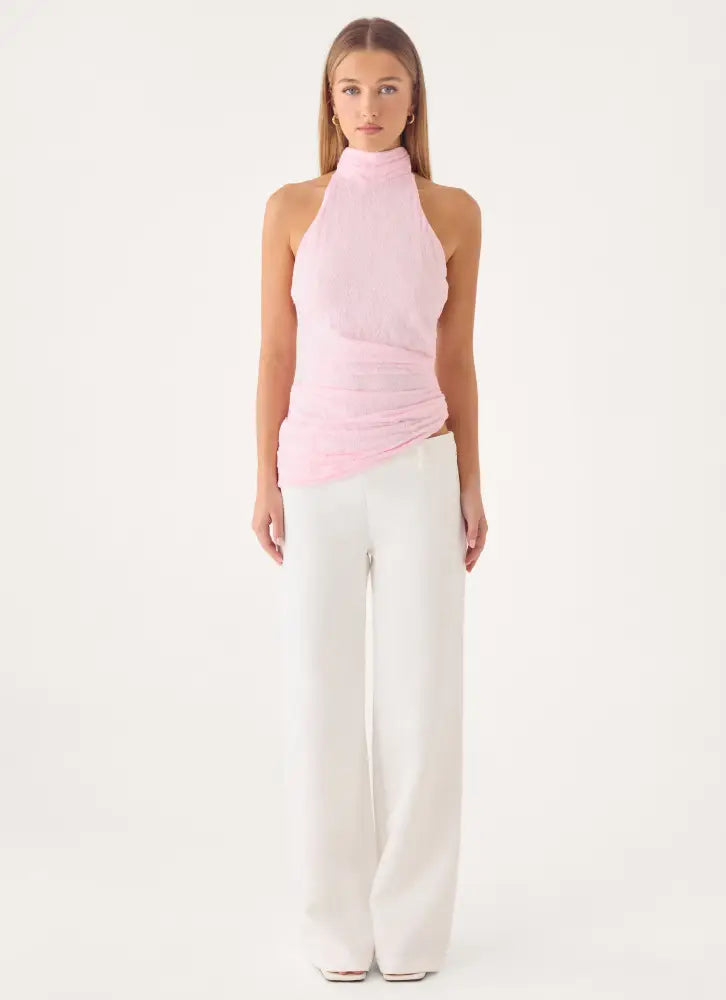 Angel Wings Lace Top - Pink - Halter Tops