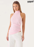 Angel Wings Lace Top - Pink - Halter Tops