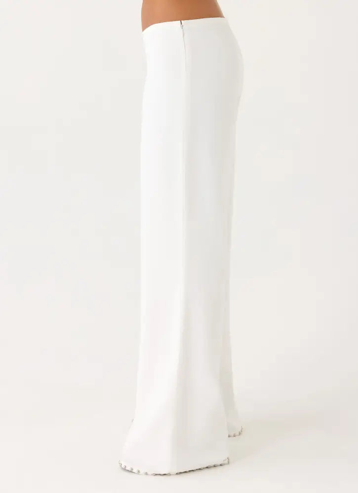 Ashika Studded Pants - White - Pants + Leggings