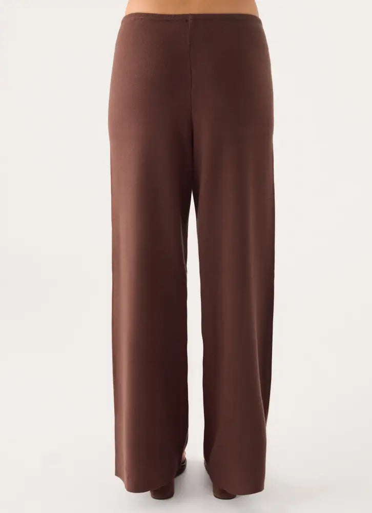 Aviara Knit Low Rise Pant - Chocolate - Pants