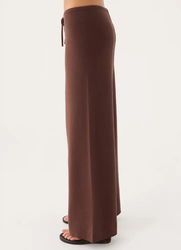 Aviara Knit Low Rise Pant - Chocolate - Pants