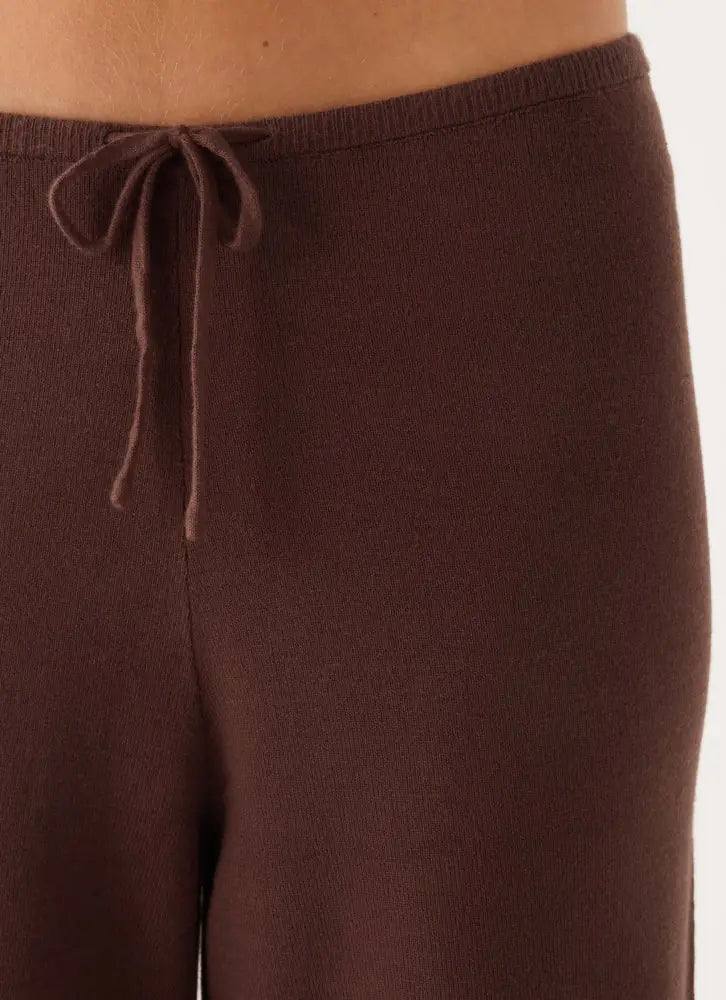 Aviara Knit Low Rise Pant - Chocolate - Pants