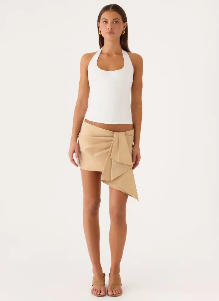 Belza Halter Corset Top - White - Tops