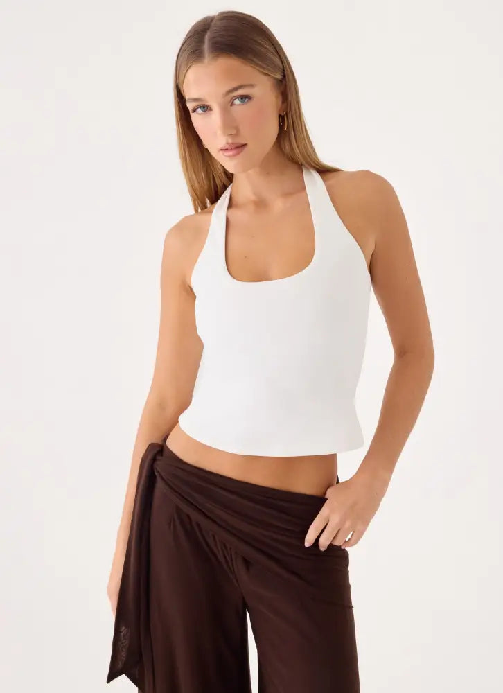 Bexli Halter Top - White - Halter Tops