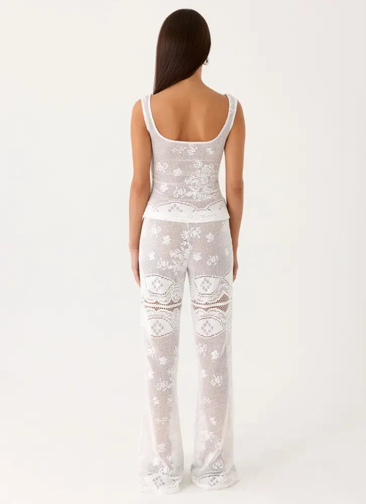 Bosten Low Rise Pants - White - Pants + Leggings