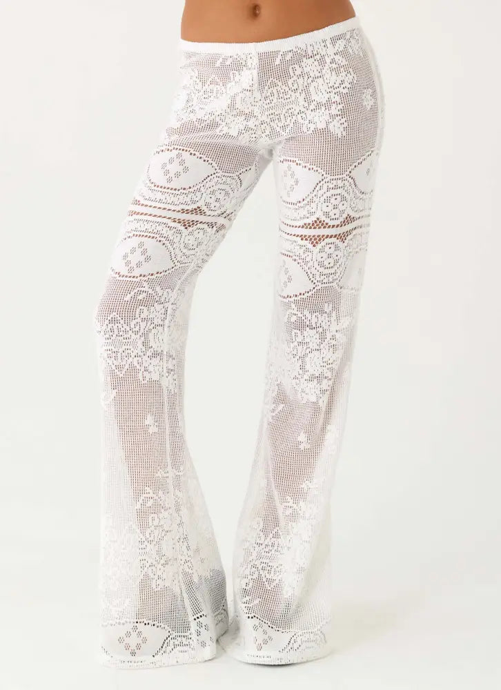 Bosten Low Rise Pants - White - Pants + Leggings