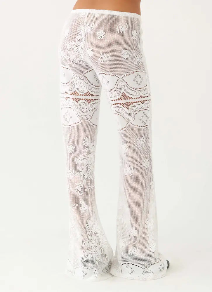 Bosten Low Rise Pants - White - Pants + Leggings