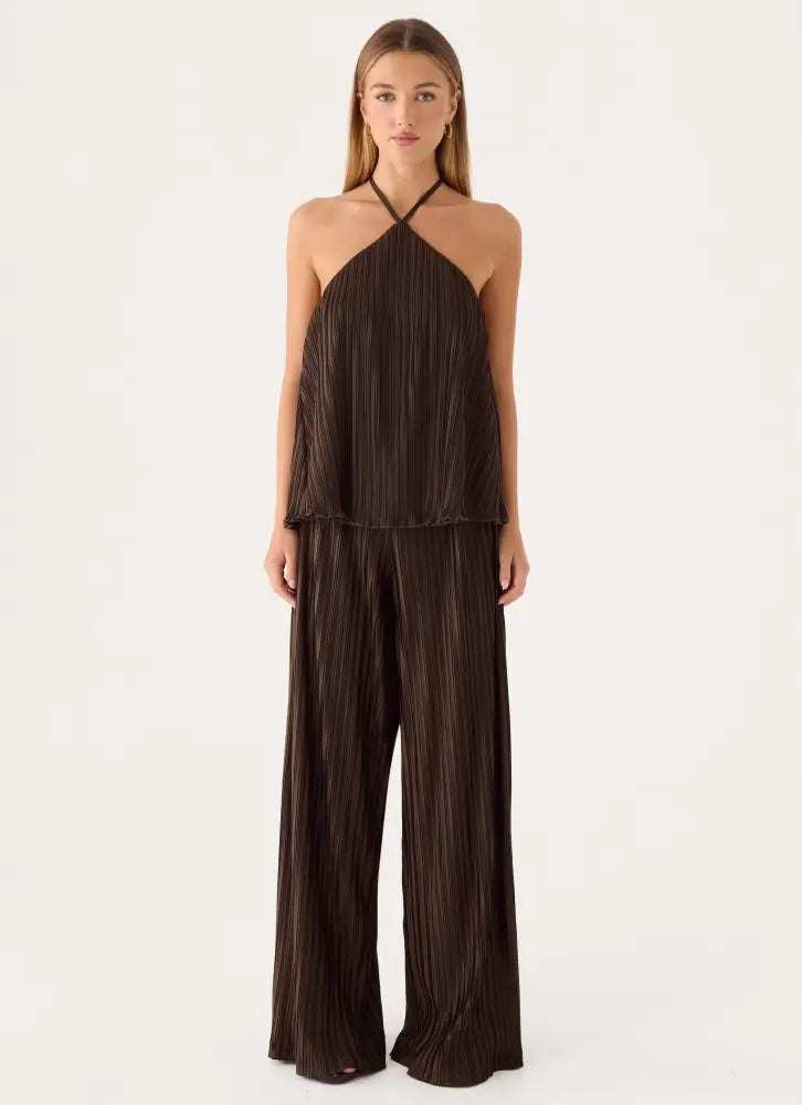 Danni Halter Top - Chocolate - Halter Tops