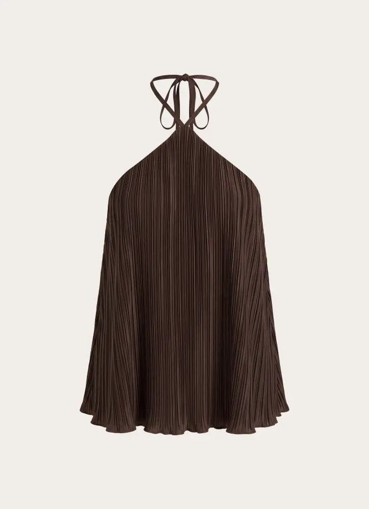 Danni Halter Top - Chocolate - Halter Tops