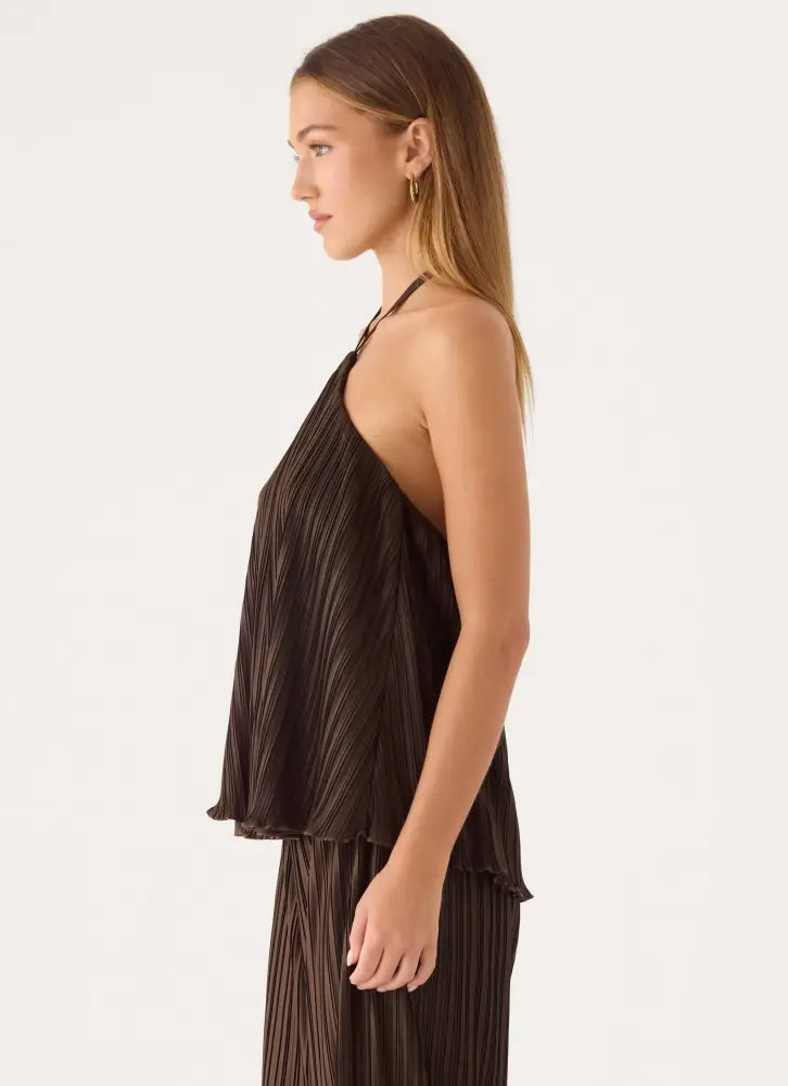 Danni Halter Top - Chocolate - Halter Tops