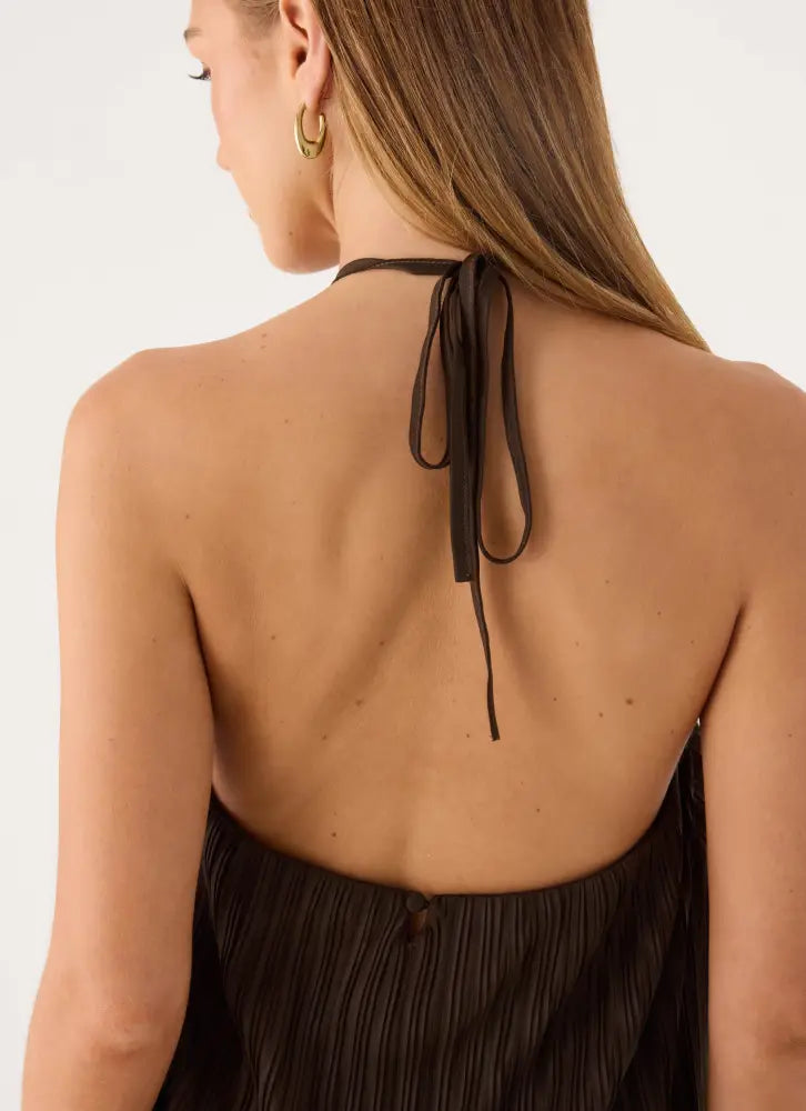 Danni Halter Top - Chocolate - Halter Tops