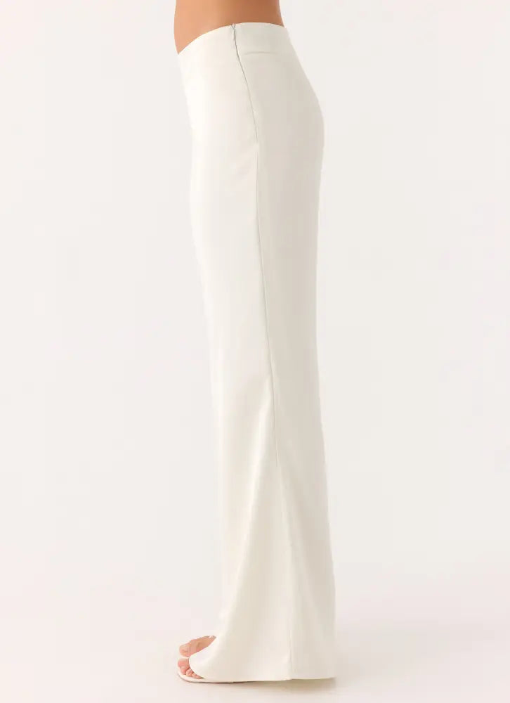Elmah Low Rise Pants - White - Pants + Leggings