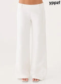 Hot As Ice Low Rise Pants - White - Pants + Leggings