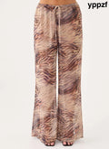 Jadia Flared Pants - Golden Tiger - Pants + Leggings