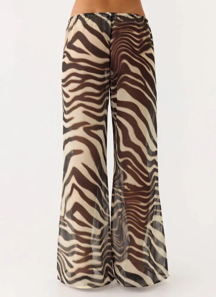 Jadia Flared Pants - Zebra - Pants + Leggings
