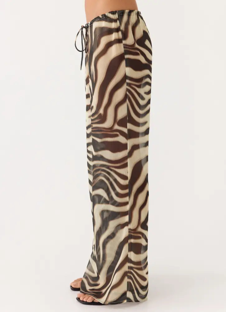 Jadia Flared Pants - Zebra - Pants + Leggings