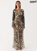 Jadia Flared Pants - Zebra - Pants + Leggings