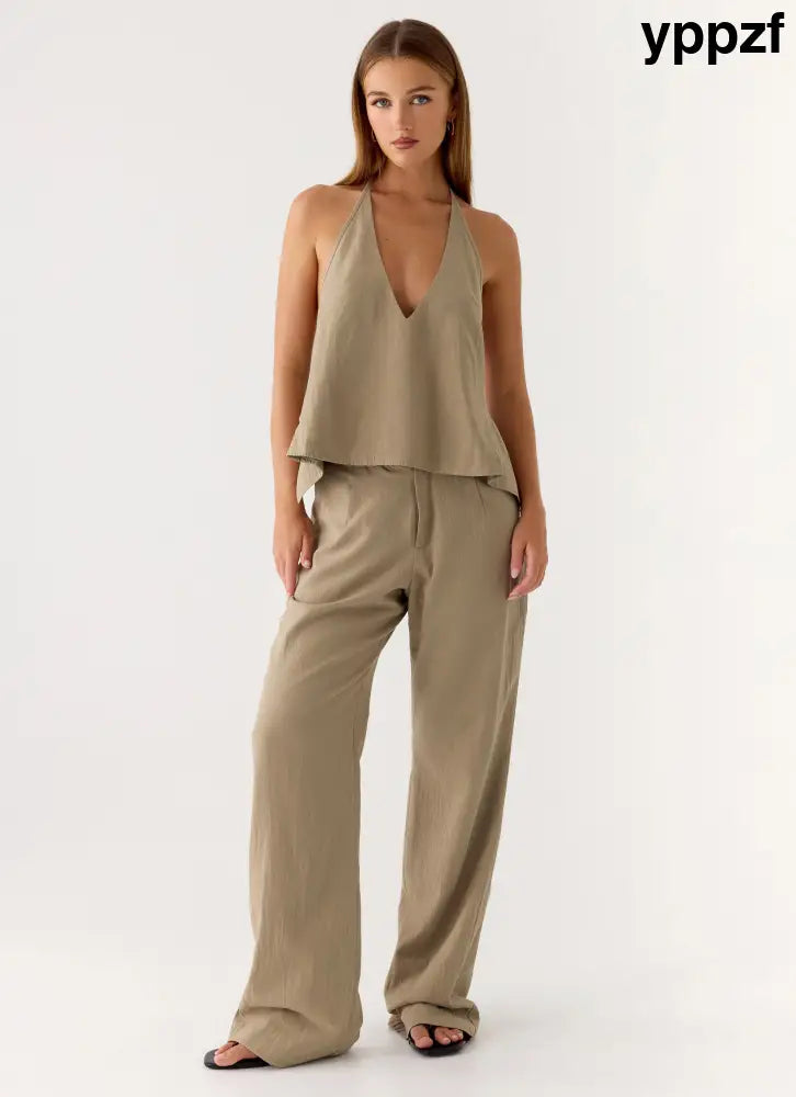 Josephina Pant - Sand Brown - Pants + Leggings
