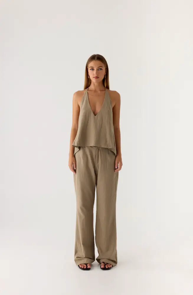 Josephina Pant - Sand Brown - Pants + Leggings