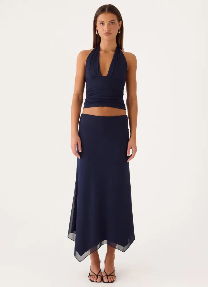 Kerrie Halter Top - Dark Navy - Halter Tops