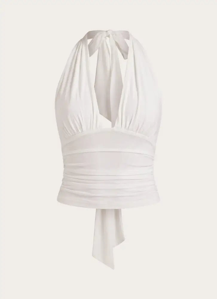 Kerrie Halter Top - White - Halter Tops