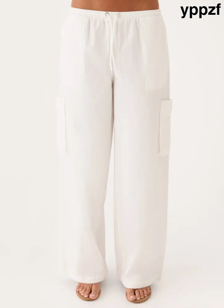 Kynzi Cargo Pants - White - Pants