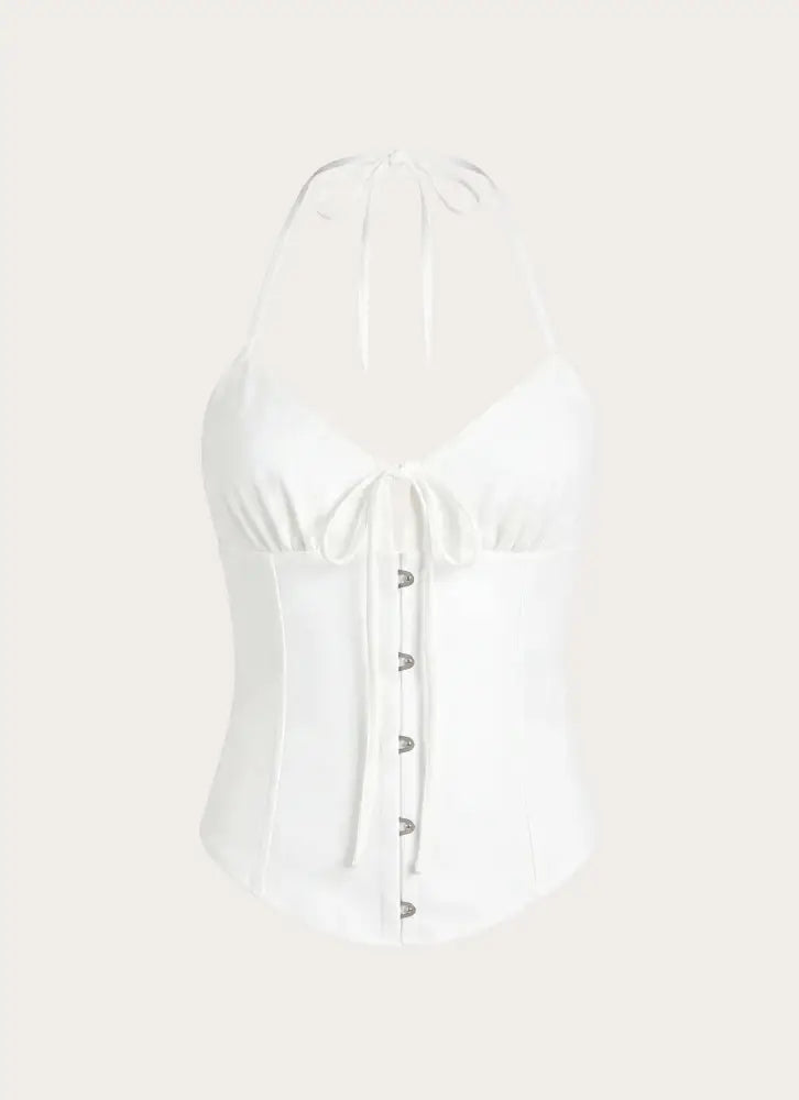 Madi Corset Top - White - Tops