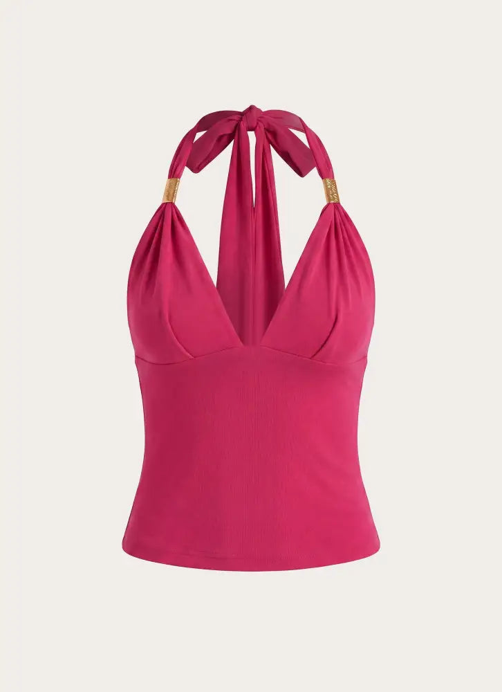 Miyah Top - Berry - Halter Tops