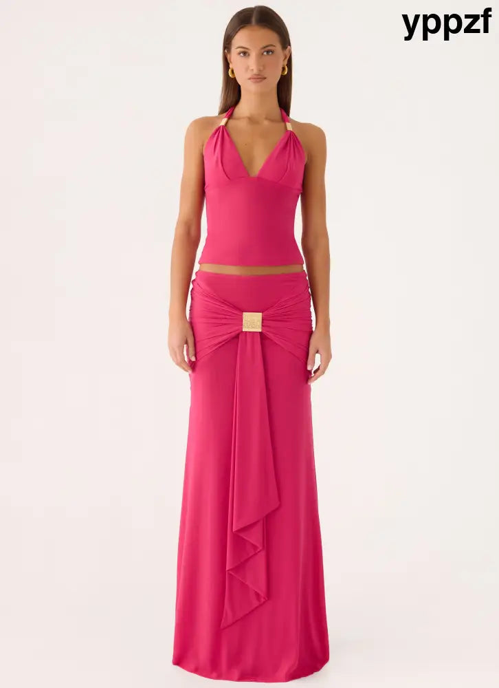 Miyah Top - Berry - Halter Tops