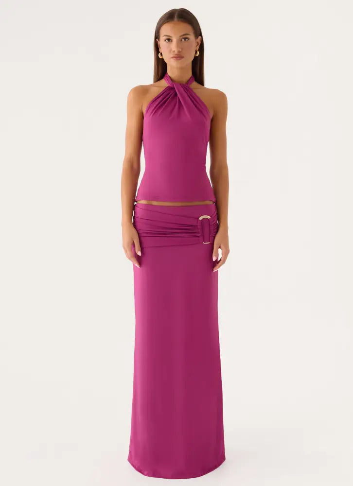 Rosanna Top - Plum - Halter Tops