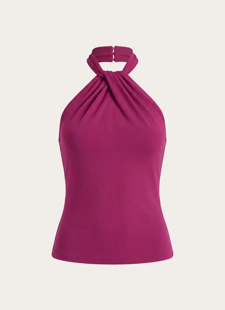 Rosanna Top - Plum - Halter Tops