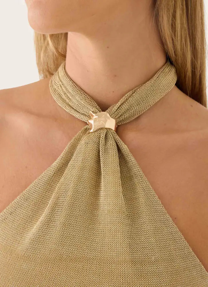 Sabine Halter Top - Gold - Halter Tops