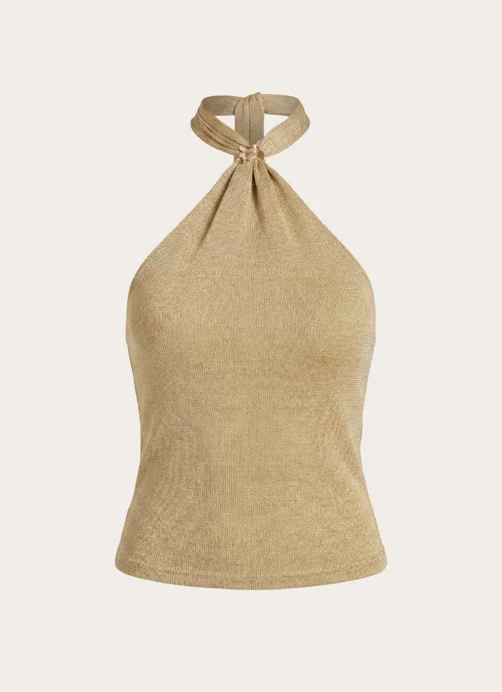 Sabine Halter Top - Gold - Halter Tops