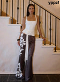 Sorena Low Rise Flared Pants - Chocolate Tropic Floral - Pants