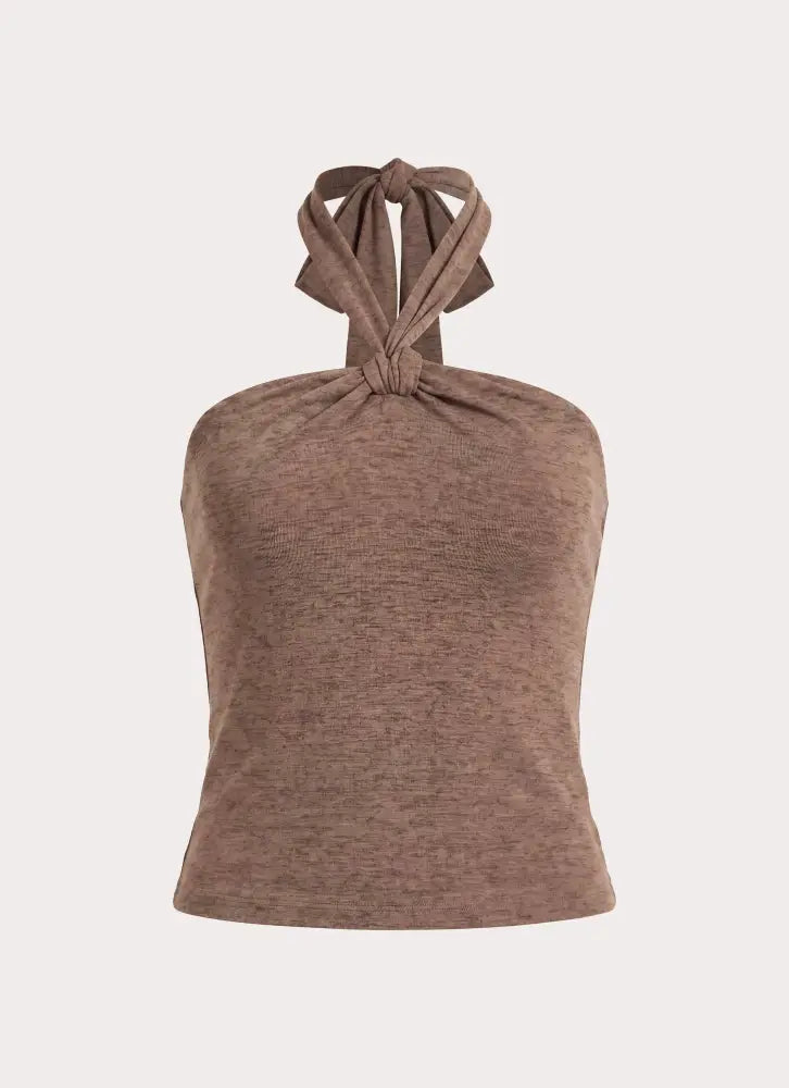 Zayde Top - Taupe - Halter Tops